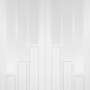White Primed Coventry Glazed Pairs - Rebated - Solid Core - LPD